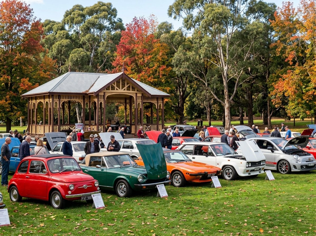 A display of classic and modern Fiats